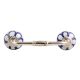 Navy Blue Flora Crackle Ceramic Bridge Handle